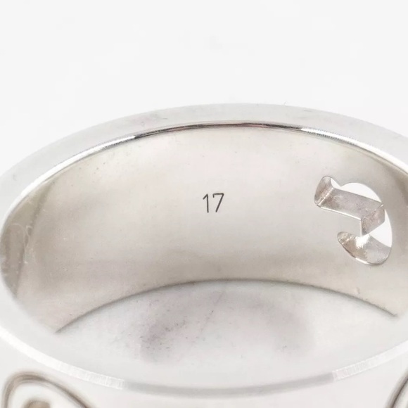 ❌SOLD❌NWT [Gucci] 925 Sterling Silver Monogram 8mm Cutout Wide-Band Ring Sz 7.5 - Picture 8 of 13